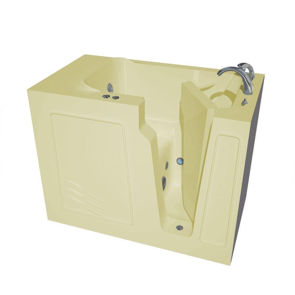 HD Series 46 in. Right Drain Quick Fill Walk-In Whirlpool Bath Tub with Powered Fast Drain in White - Super Arbor