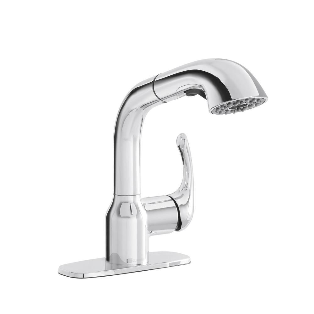 Dunning Single-Handle Pull-Out Laundry Faucet with Dual Spray Function in Stainless Spot Resistant - Super Arbor