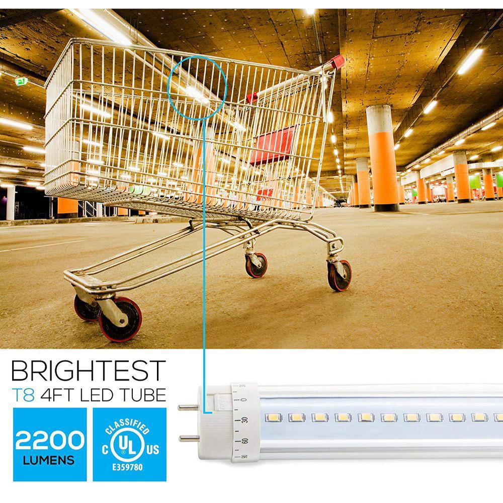 18-Watt 4 ft. Linear T8 Rotatable Clear 5000K LED Tube Light Bulb (24-Pack) - Super Arbor