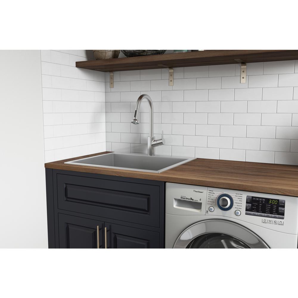 22 in. x 22 in. x 12 in. Deep Single Bowl Top Mount Stainless Steel Utility Sink - Super Arbor