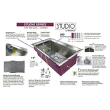 Studio Farmhouse/Apron-Front Stainless Steel 36 in. Single Bowl Kitchen Sink in Brushed Finish
