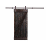 Z Series 42 in. x 84 in. Dark Coffee Stained Solid Knotty Pine Wood Interior Sliding Barn Door with Hardware Kit - Super Arbor