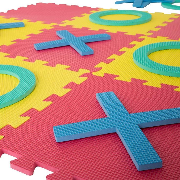 Hey! Play! Multi-Colored 36 in. x 36 in. x 0.325 in. Giant Interlocking Foam Square Tic-Tac-Toe Game