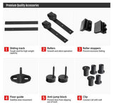 8Ft Sliding Barn Door Hardware Kit Set Antique Style Single Closet Wood Track System Black