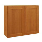 Home Decorators Collection Newport 27 in. W x 12 in. D x 36 in. H Assembled Plywood Wall Kitchen Cabinet in Cinnamon with Soft Close