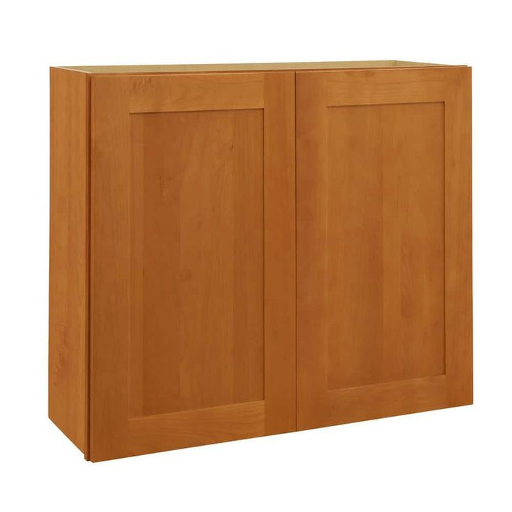 Home Decorators Collection Newport 27 in. W x 12 in. D x 36 in. H Assembled Plywood Wall Kitchen Cabinet in Cinnamon with Soft Close