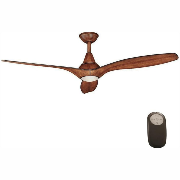 Tidal Breeze 56 in. LED Indoor Distressed Koa Ceiling Fan with Light Kit and Remote Control