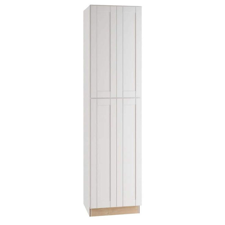 Home Decorators Collection Washington Vesper White Plywood Shaker Assembled Utility Pantry Kitchen Cabinet Soft Close 24 in W x 24 in D x 96 in H