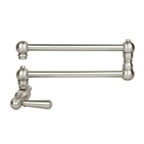 Mico Designs Pot Filler Satin Nickel 1-Handle Wall-Mount Pot Filler Handle Kitchen Faucet