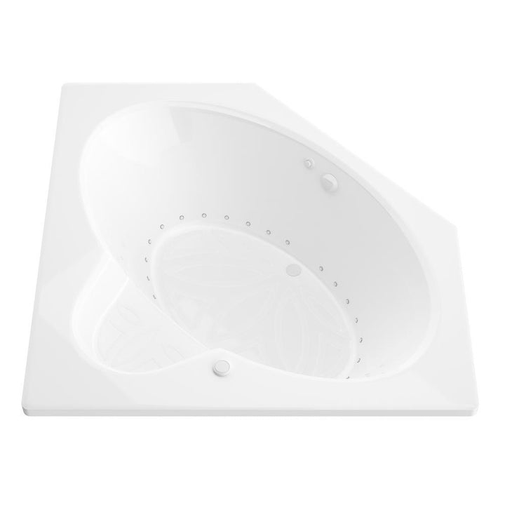 Malachite 5 ft. Acrylic Corner Drop-in Air Bathtub in White - Super Arbor
