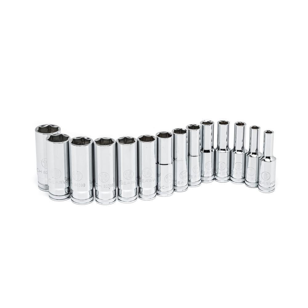 3/8 in. 6 Point Mid-Length Socket Set (14-Piece) - Super Arbor