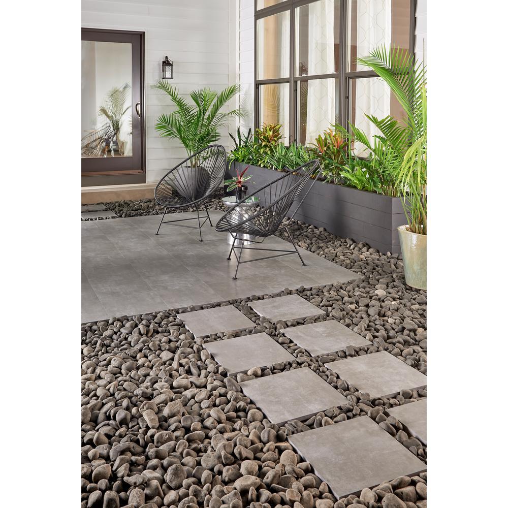Porto Anthracite 16 in. x 16 in. x 0.79 in. Gray Porcelain Paver Tile (1.777 Sq. Ft.) - Super Arbor