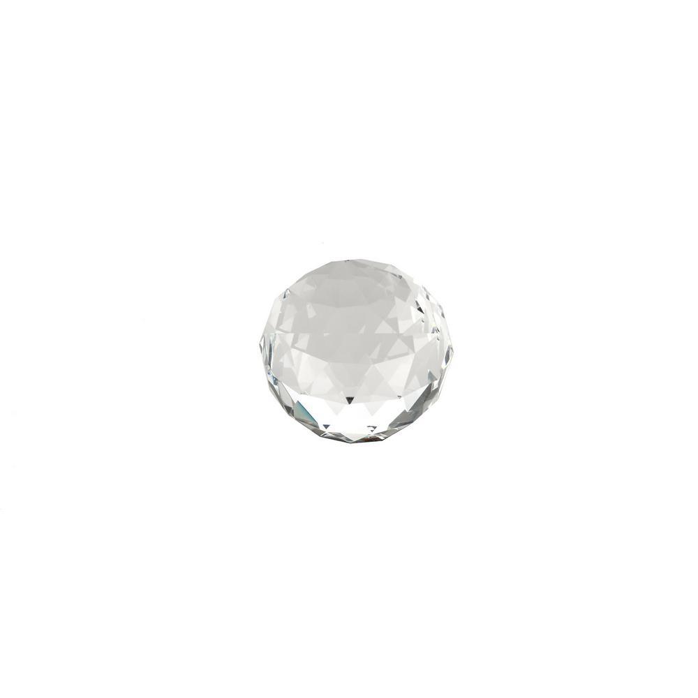 1-3/16 in. (30 mm) Clear, Crystal, Chrome Contemporary Metal, Crystal Cabinet Knob - Super Arbor
