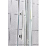 Maia 34 in. x 72.80 in. Semi-Frameless Sliding Shower Door in Chrome with 34 in. x 34 in. Base in White - Super Arbor