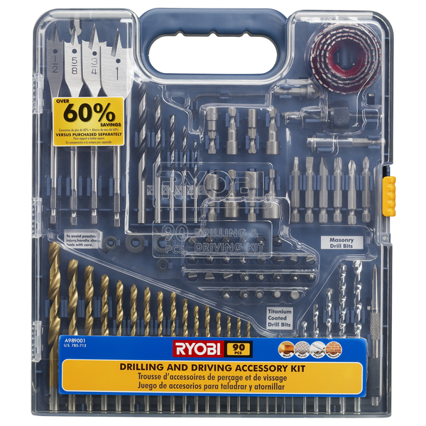 RYOBI 90-Piece Drilling and Driving Accessory Kit