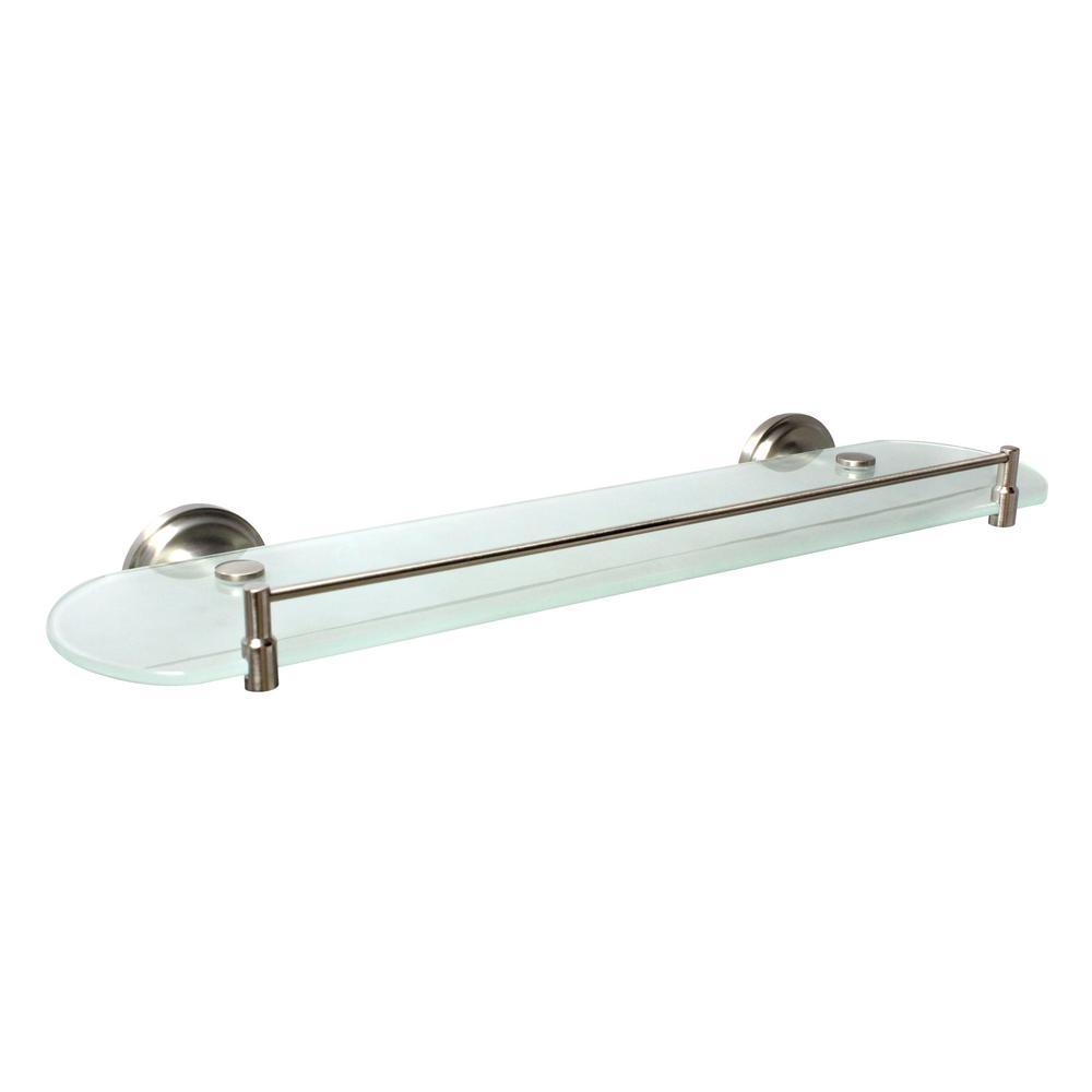 Viola 20 in. Frosted Glass Shelf with Rail in Rubbed Bronze - Super Arbor