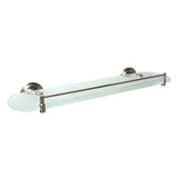 Viola 20 in. Frosted Glass Shelf with Rail in Rubbed Bronze - Super Arbor