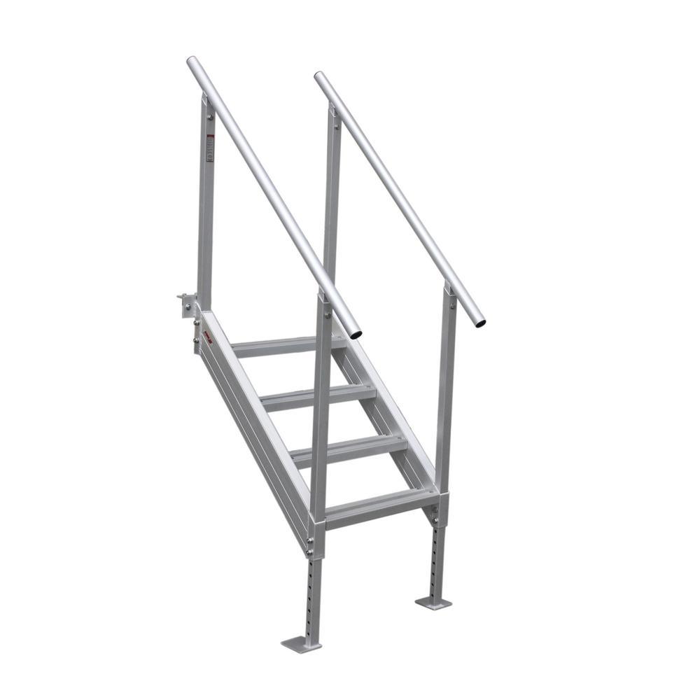 Extreme Max Universal Mount Aluminum Dock Stair - 4-Step - Super Arbor