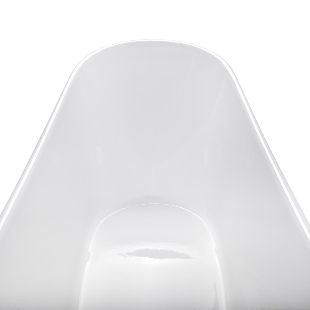59 in. Acrylic Single Slipper Flatbottom Non-Whirlpool Bathtub in Glossy White - Super Arbor