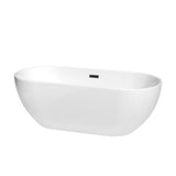 Brooklyn 60 in. Acrylic Flatbottom Bathtub in White with Matte Black Trim - Super Arbor
