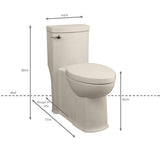 Boulevard Tall Height 1-Piece 1.28 GPF Single Flush Elongated Toilet in Linen, Seat Included - Super Arbor