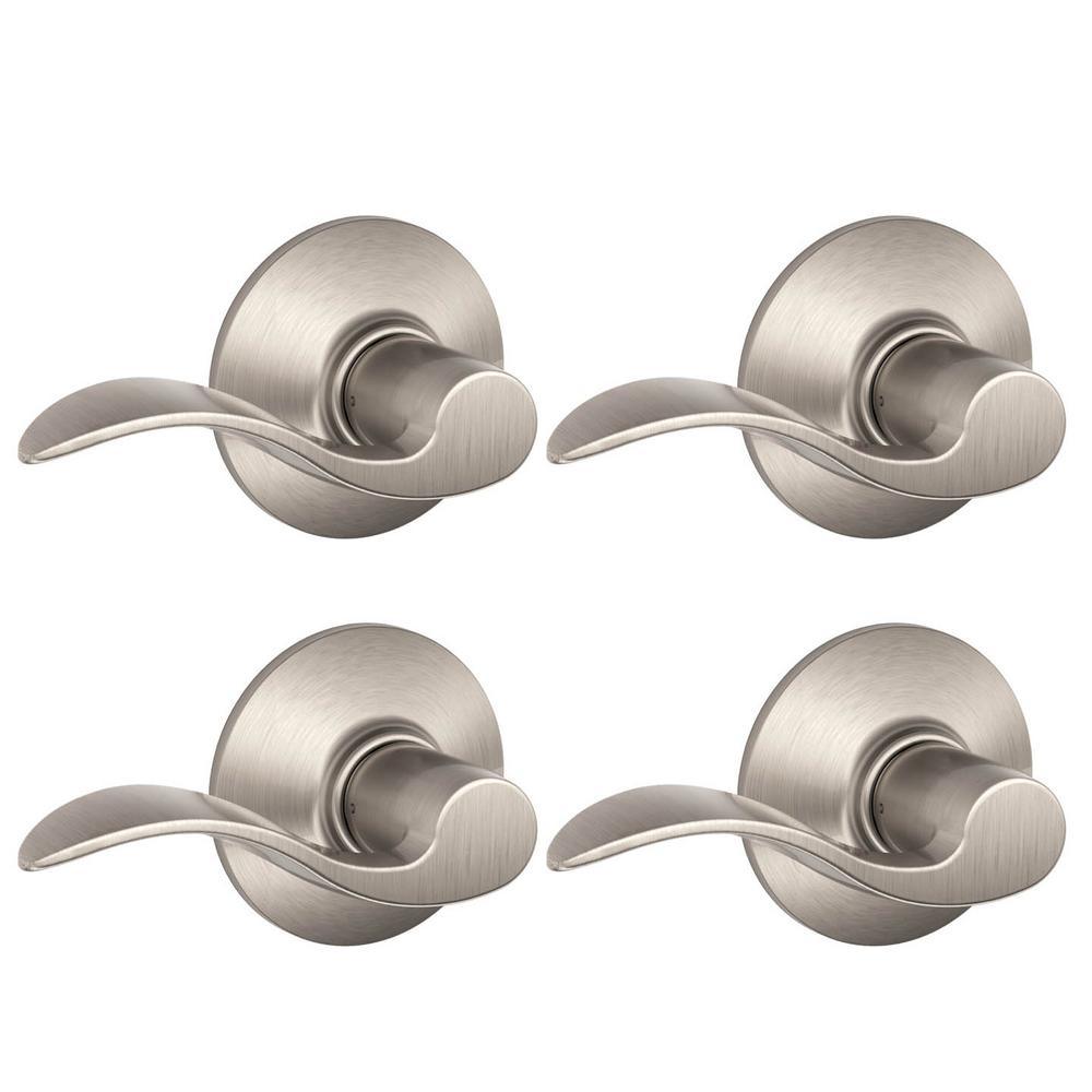Accent Satin Nickel Passage Hall/Closet Door Lever (8-Pack) - Super Arbor