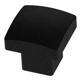 Simply Geometric 1-1/8 in. (28mm) Matte Black Square Cabinet Knob