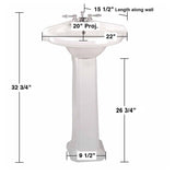 Portsmouth 22 in. Corner Pedestal Combo Bathroom Sink in White with Overflow