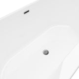 Coral 56 in. Acrylic Freestanding Flatbottom Non-Whirlpool Bathtub in White No Faucet - Super Arbor