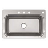 Verse Drop-in Stainless Steel 33 in. 4-Hole Single Bowl Kitchen Sink - Super Arbor