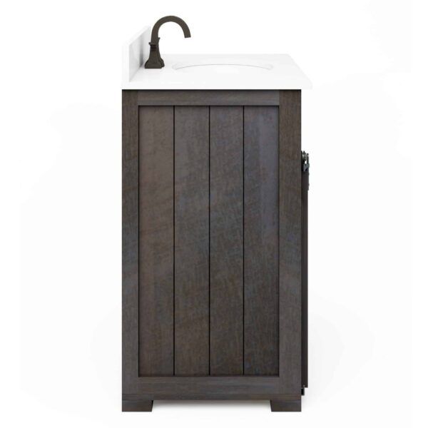 Style Selections Morriston 30-in Distressed Java Single Sink Bathroom Vanity with White Engineered Stone Top