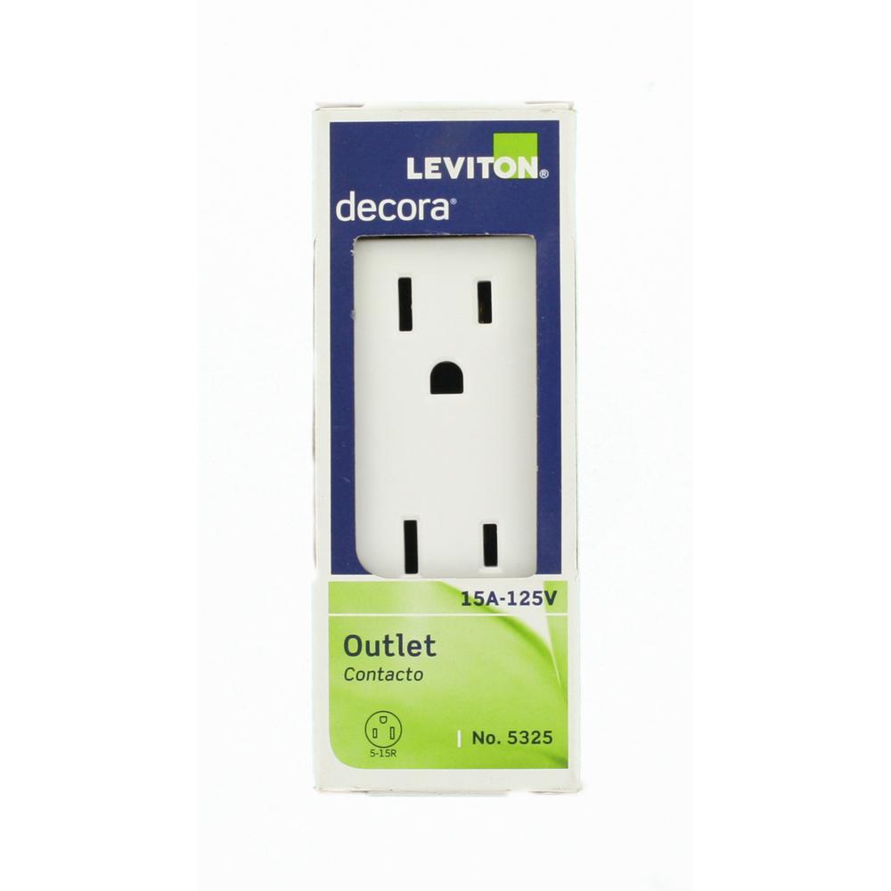 Decora 15 Amp Residential Grade Self Grounding Duplex Outlet, White - Super Arbor