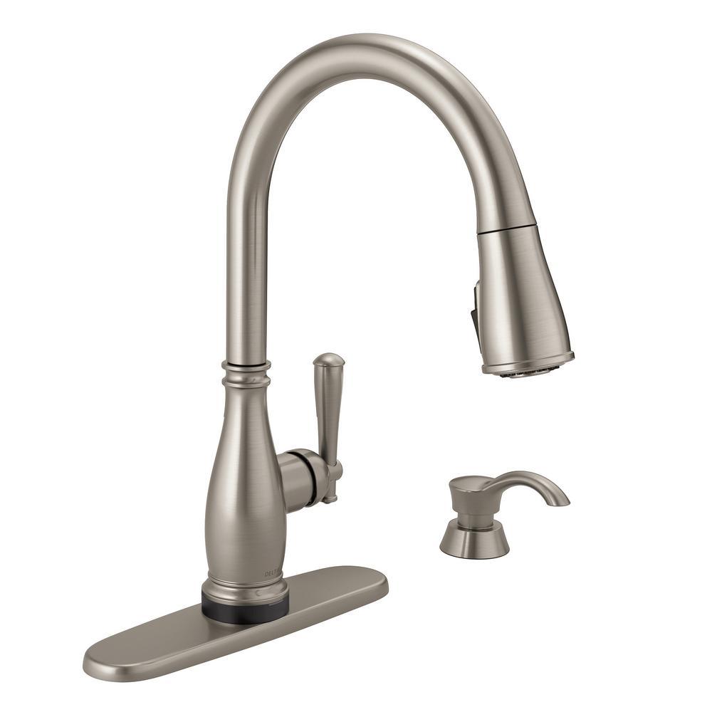 Charmaine Single-Handle Pull-Down Sprayer Kitchen Faucet with Touch2O and ShieldSpray Technologies in Venetian Bronze - Super Arbor
