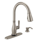 Charmaine Single-Handle Pull-Down Sprayer Kitchen Faucet with Touch2O and ShieldSpray Technologies in Venetian Bronze - Super Arbor