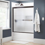 Crestfield 60 in. x 58-1/8 in. Semi-Frameless Traditional Sliding Bathtub Door in Bronze with Transition Glass - Super Arbor