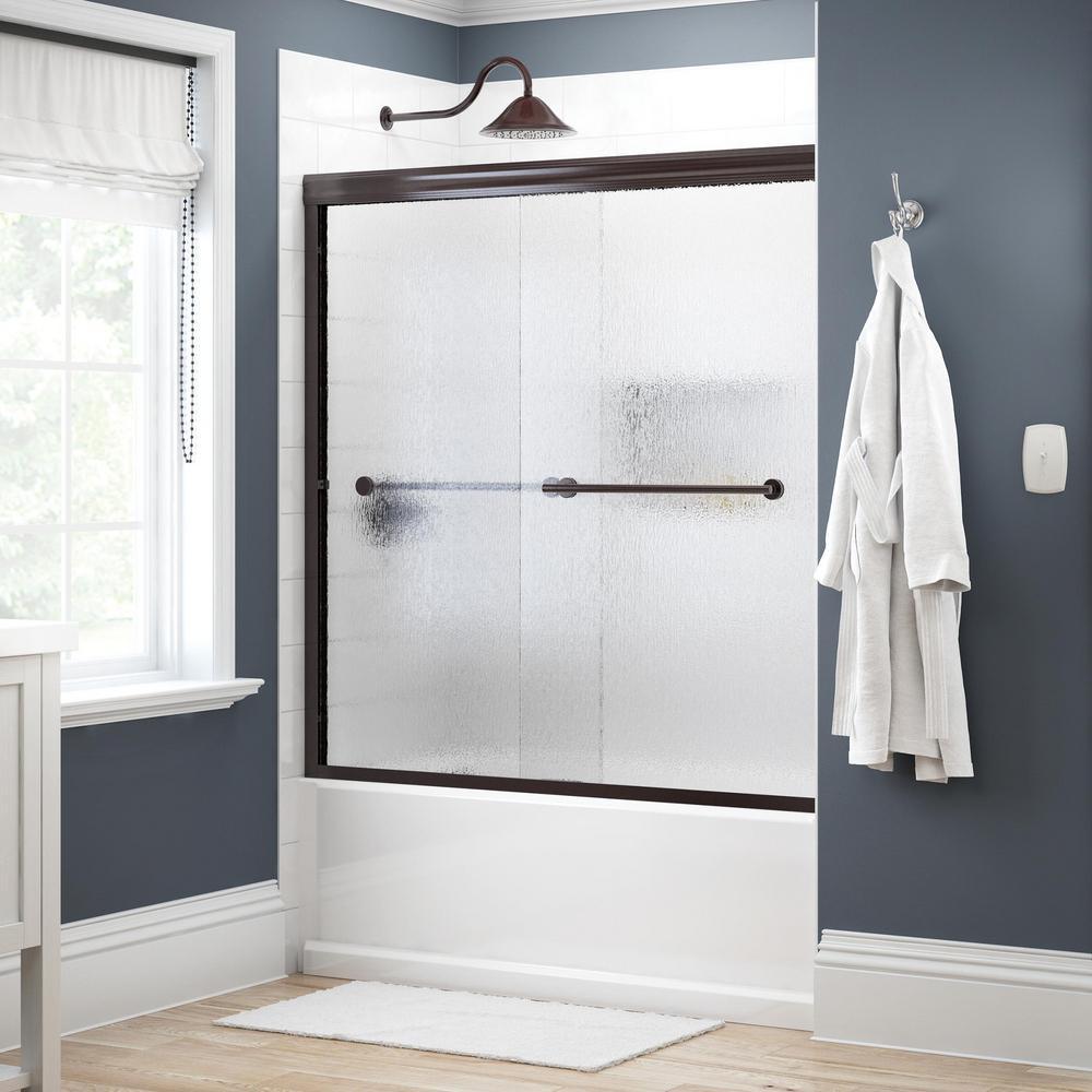 Lyndall 60 in. x 58-1/8 in. Semi-Frameless Traditional Sliding Bathtub Door in Chrome with Clear Glass - Super Arbor