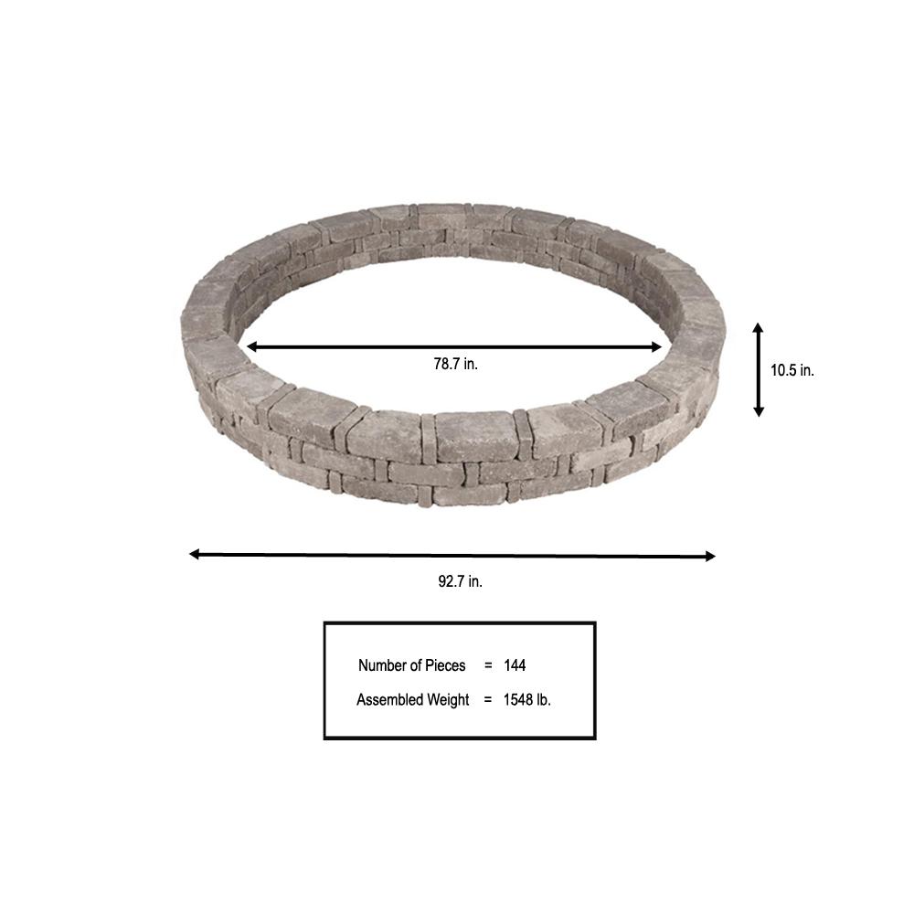 Pavestone RumbleStone 93 in. x 10.5 in. Tree Ring Kit in Greystone