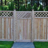 3 ft. x 6 ft. Western Red Cedar Flat Top Supreme Lattice Fence Gate - Super Arbor