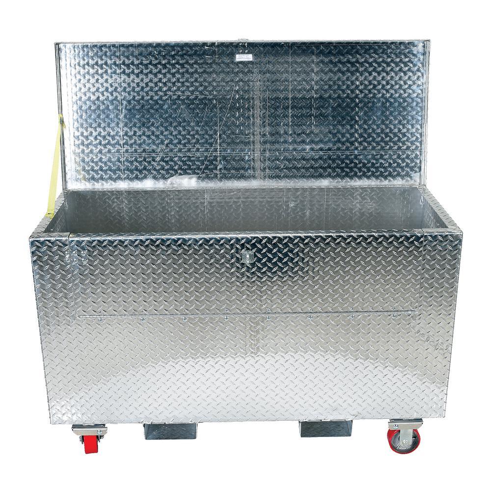 30 in. x 60 in. Aluminum Portable Fold Down Tool Box with Casters and Fork Pocket - Super Arbor