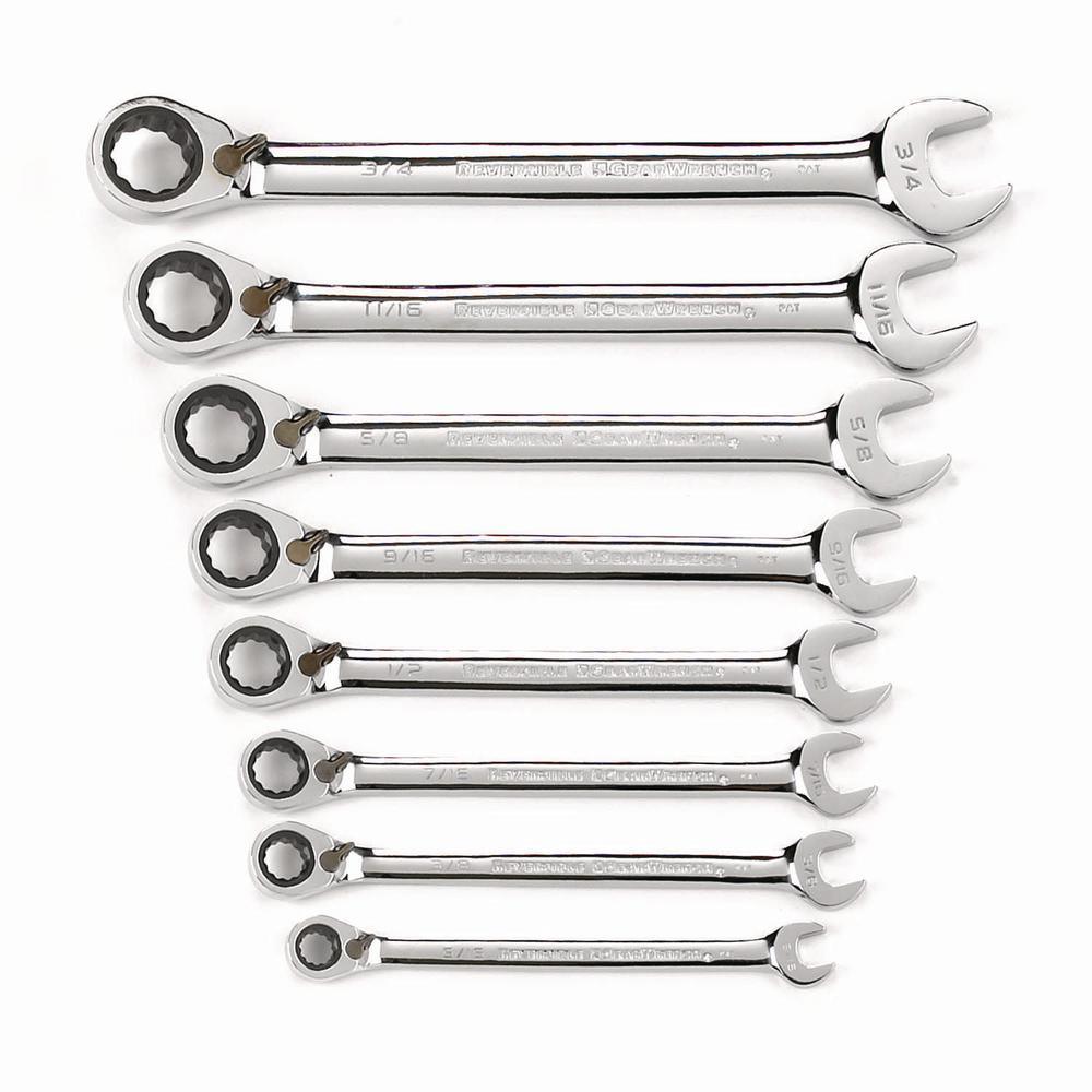 SAE Reversible Ratcheting Wrench Set (8 -Piece) - Super Arbor