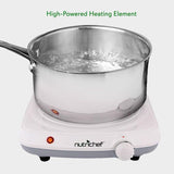 White Electric Countertop Burner - Buffet Hot Plate Burner with Adjustable Temperature