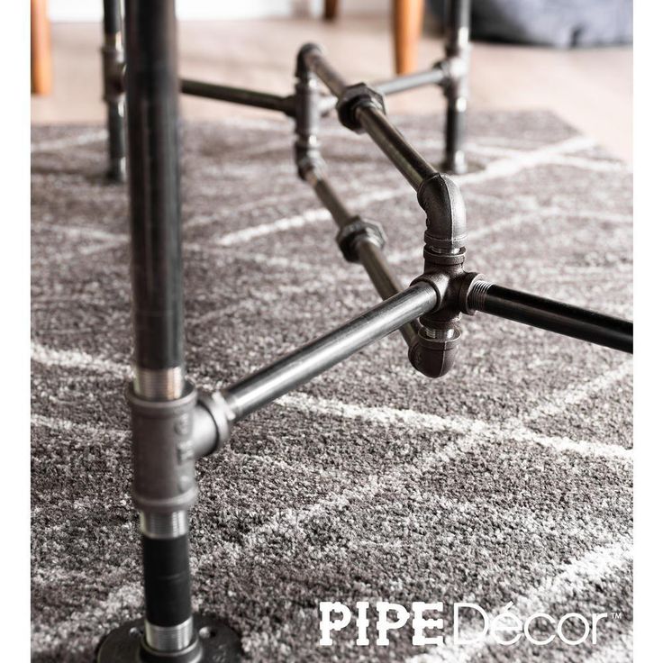 3/4 in. x 3.8 ft. L x  16.5  in. H Black Steel Pipe Loop Design Coffee Table Kit