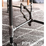 3/4 in. x 3.8 ft. L x  16.5  in. H Black Steel Pipe Loop Design Coffee Table Kit