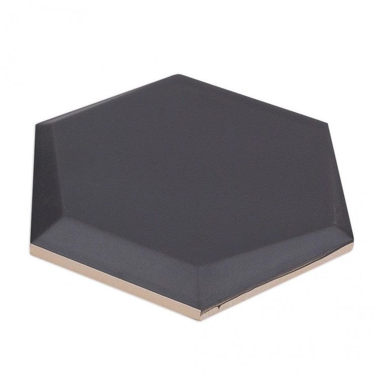 Magen Leveled-Hex Dark Gray Matte Ceramic Hexagon Tile
