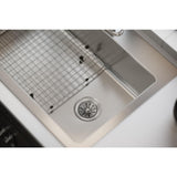 Avenue Drop-in/Undermount Stainless Steel 33 in. Single Bowl Kitchen Sink with Bottom Grid - Super Arbor