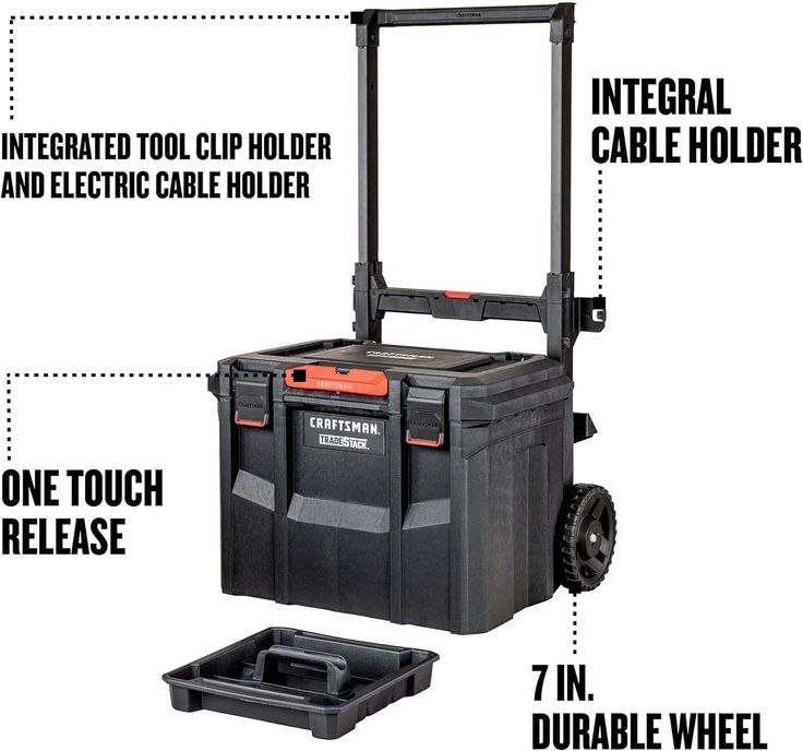 CRAFTSMAN TRADESTACK System 22.5-in Black Structural Foam Lockable Tool Box