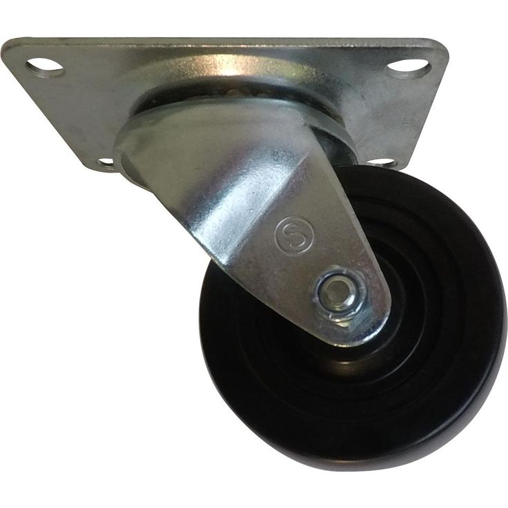 3 in. Soft Rubber Swivel Plate Caster with 175 lbs. Load Rating
