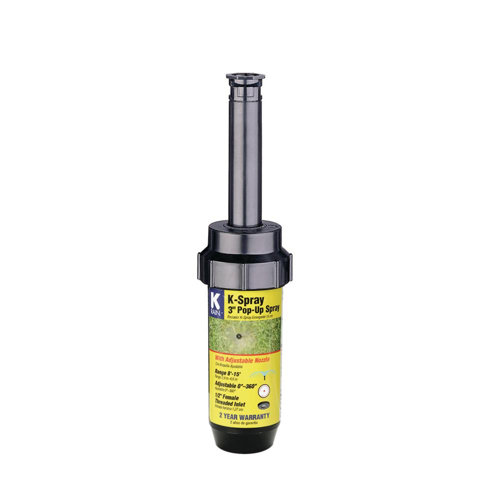3 in. KSpray Pop-Up Sprinkler with Adjustable Pattern Nozzle - Super Arbor