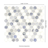 MSI Azula Hexagon 11.81 in. x 11.61 in. x 10mm Polished Marble Mesh-Mounted Mosaic Tile (9.6 sq. ft. / Case)