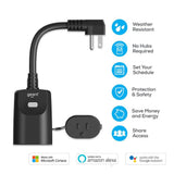 15 Amp Outdoor Smart Wi-Fi Plug, Black - Super Arbor